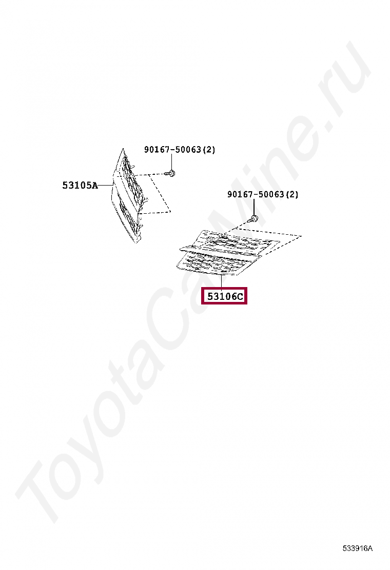 GARNISH SUB-ASSY, RADIATOR GRILLE, LH GARNISH SUB-ASSY, RADIATOR GRILLE, LH 5310642010