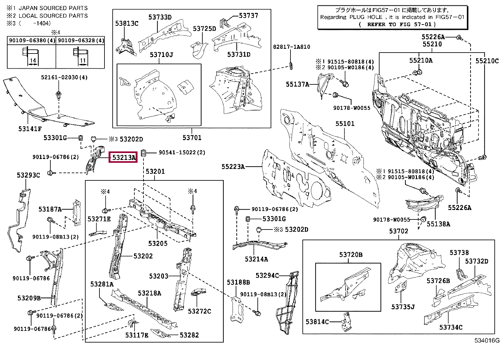 SUPPORT, RADIATOR, UPPER RH SUPPORT, RADIATOR, UPPER RH 5310702030