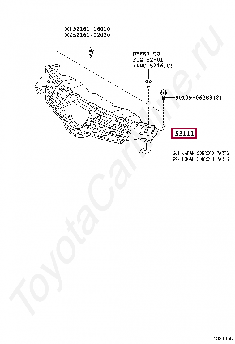 GRILLE, RADIATOR GRILLE, RADIATOR 5311102390