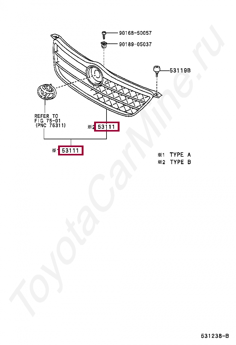 GRILLE, RADIATOR GRILLE, RADIATOR 5311112A70