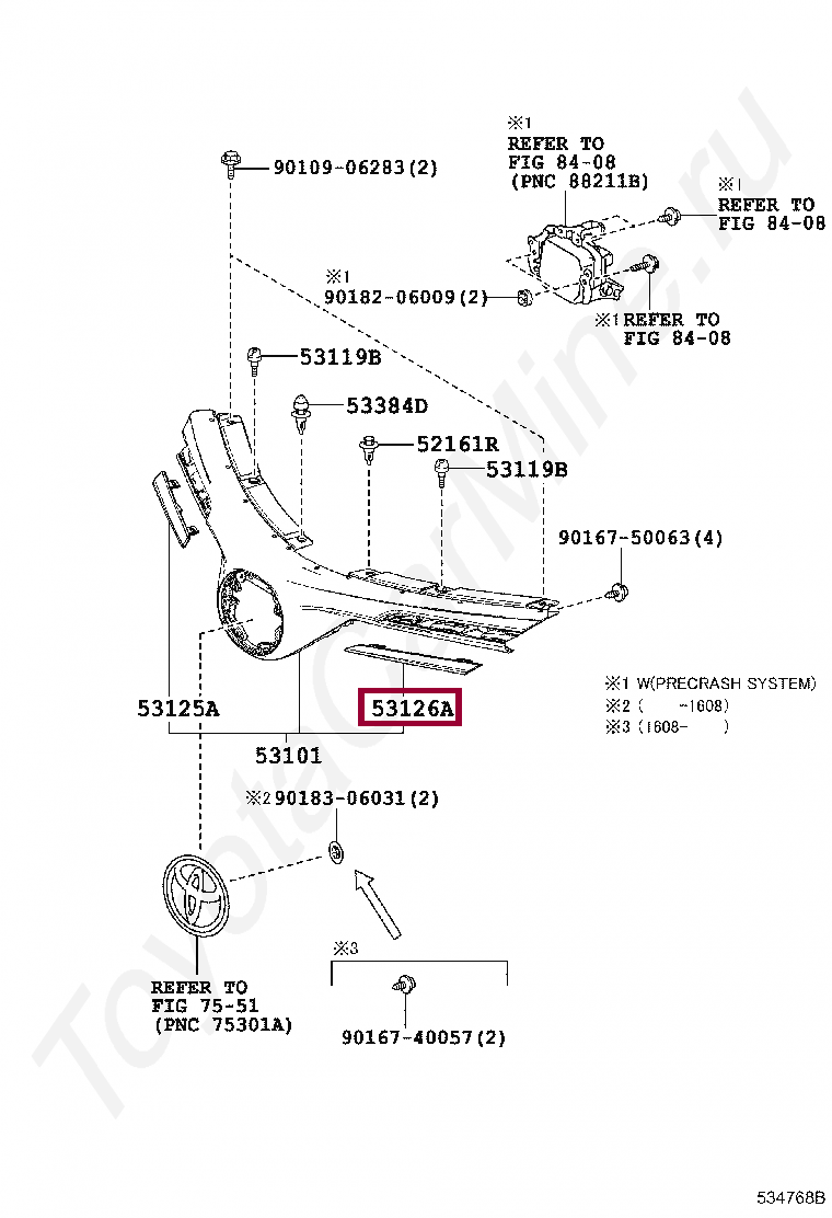 MOULDING, RADIATOR GRILLE, CENTER LH MOULDING, RADIATOR GRILLE, CENTER LH 5312642100