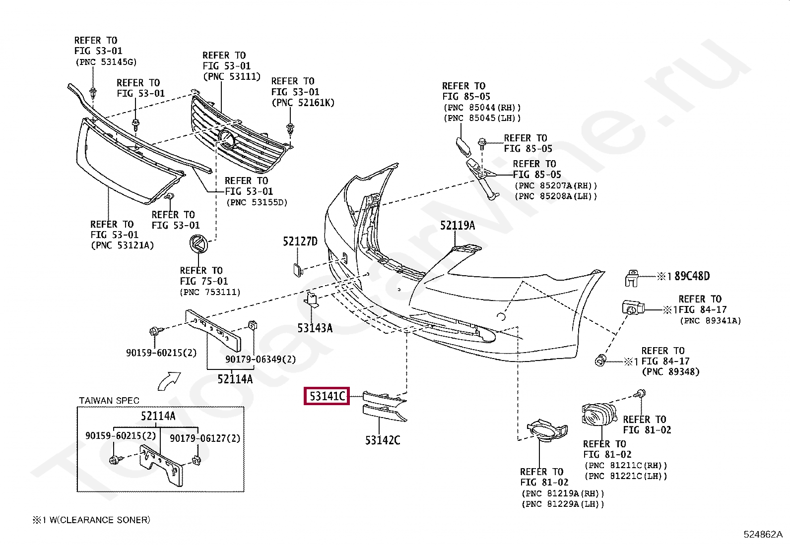 GARNISH, RADIATOR GRILLE GARNISH, RADIATOR GRILLE 5314233040