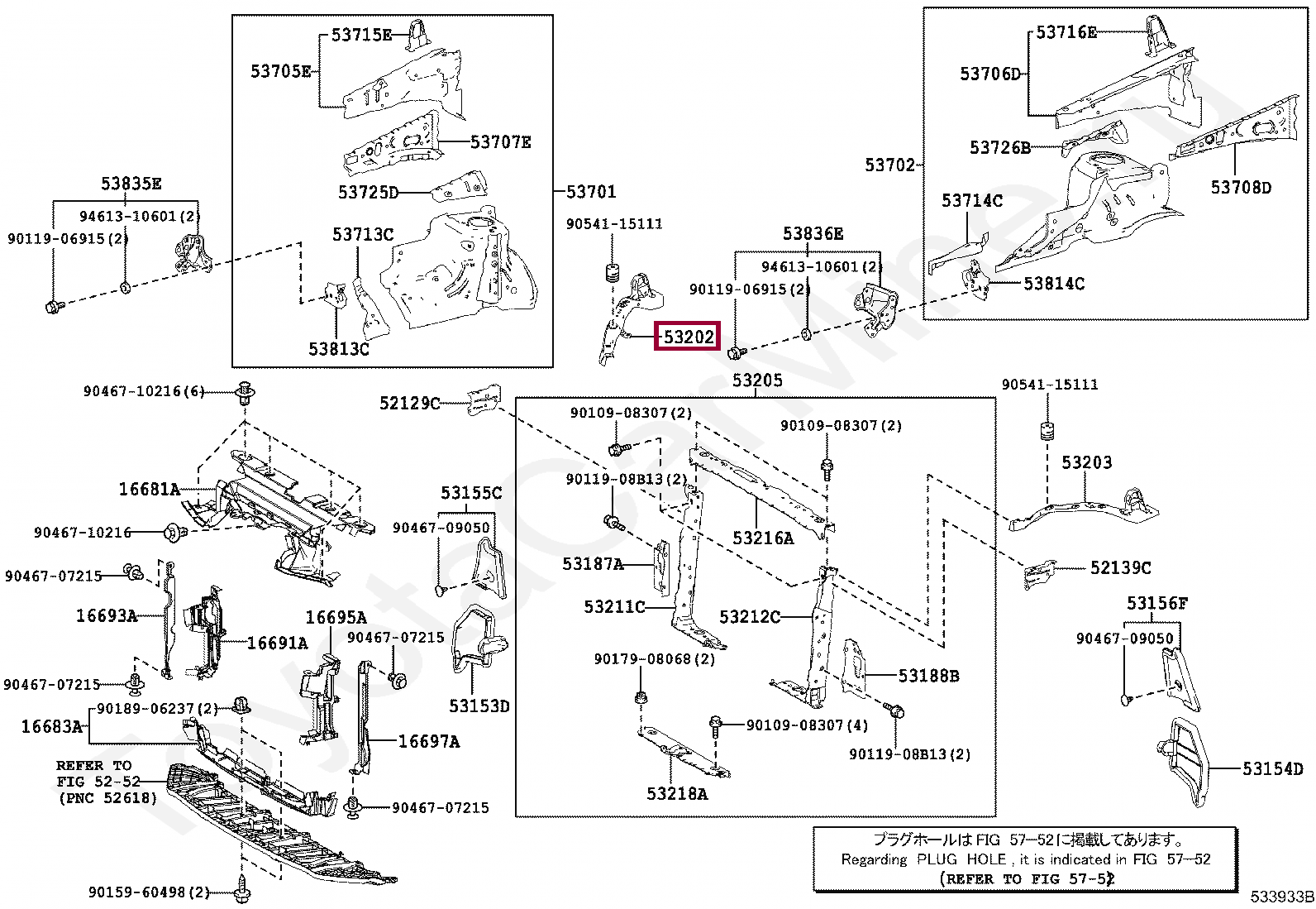 SUPPORT SUB-ASSY, RADIATOR, RH SUPPORT SUB-ASSY, RADIATOR, RH 5320242030