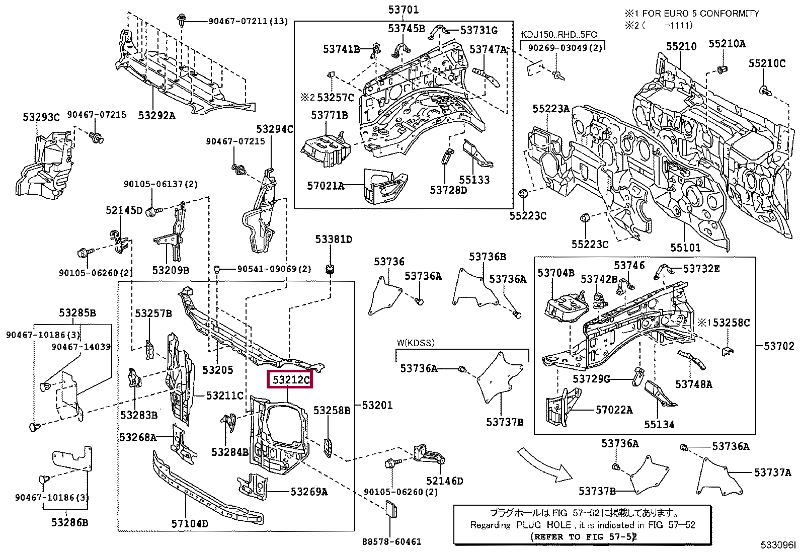 Запчасти Тойота: Рамка радиатора левая (5321260200)