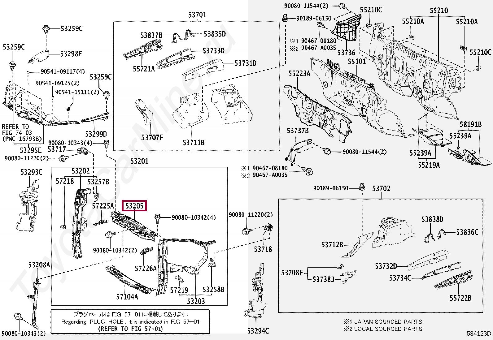 SUPPORT SUB-ASSY, RADIATOR, UPPER SUPPORT SUB-ASSY, RADIATOR, UPPER 532160E050