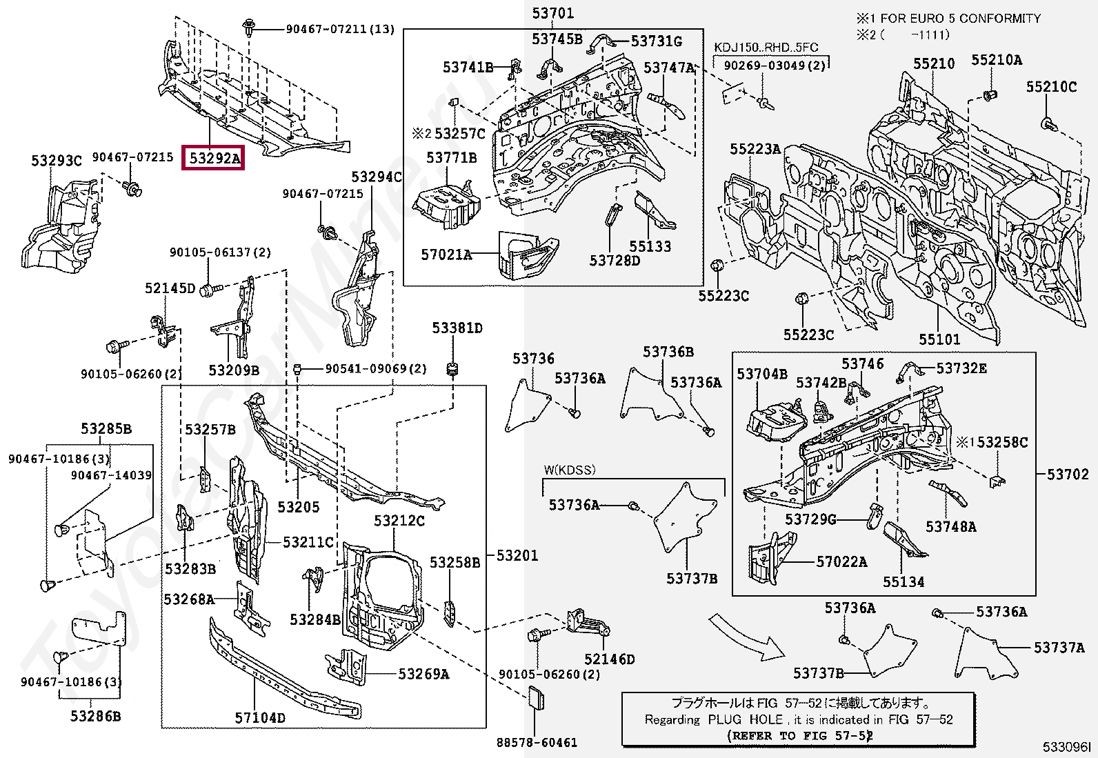 SEAL, RADIATOR SUPPORT, UPPER SEAL, RADIATOR SUPPORT, UPPER 5329260080