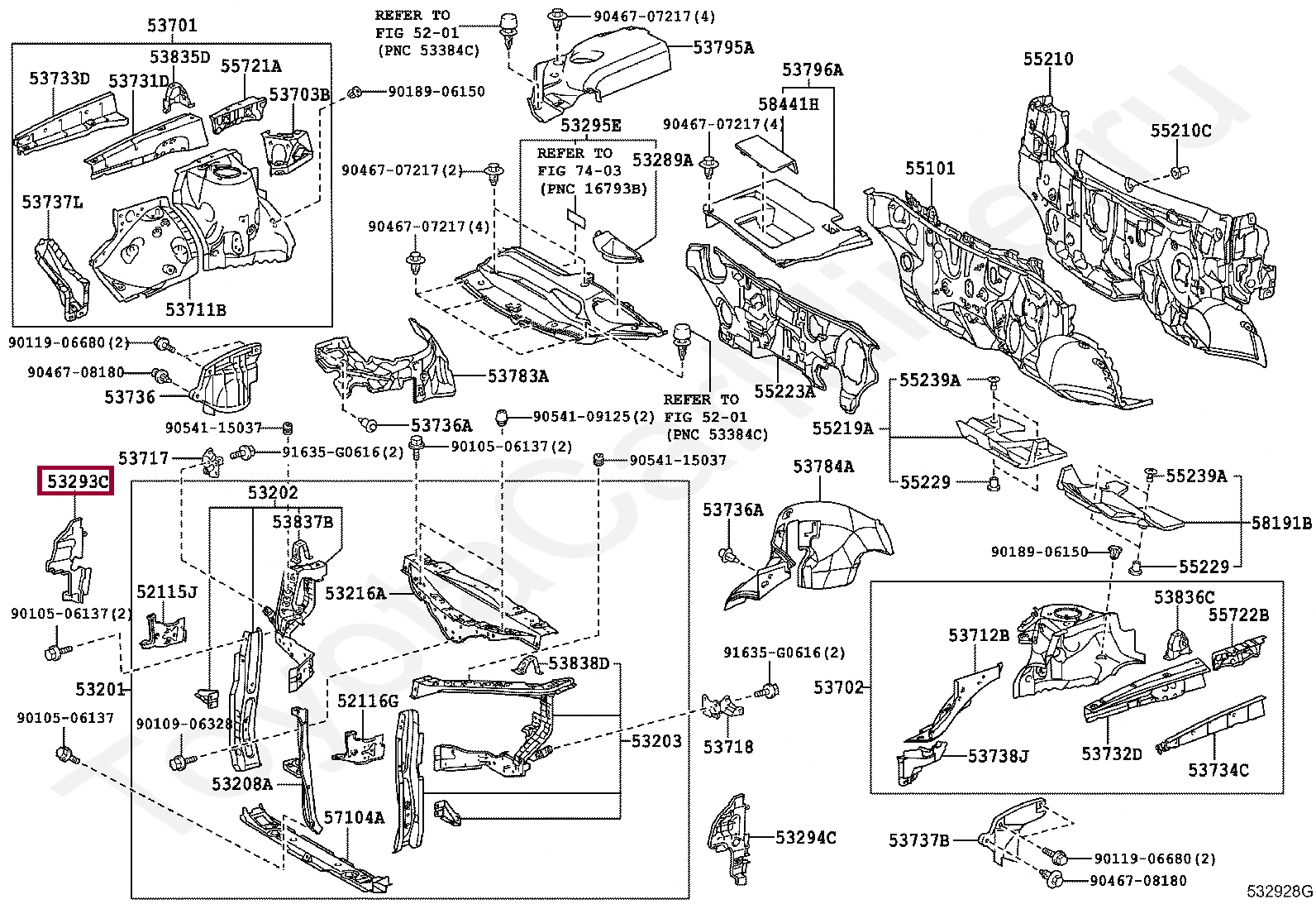 Дефлектор радиатора правый Дефлектор радиатора правый 5329348110