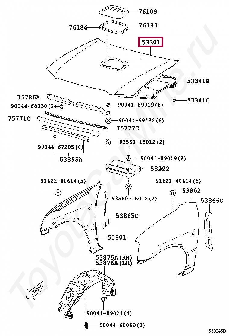 HOOD SUB-ASSY HOOD SUB-ASSY 5330187406