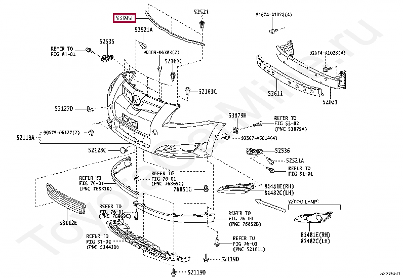 SEAL, HOOD TO FRONT END PANEL SEAL, HOOD TO FRONT END PANEL 5339502010