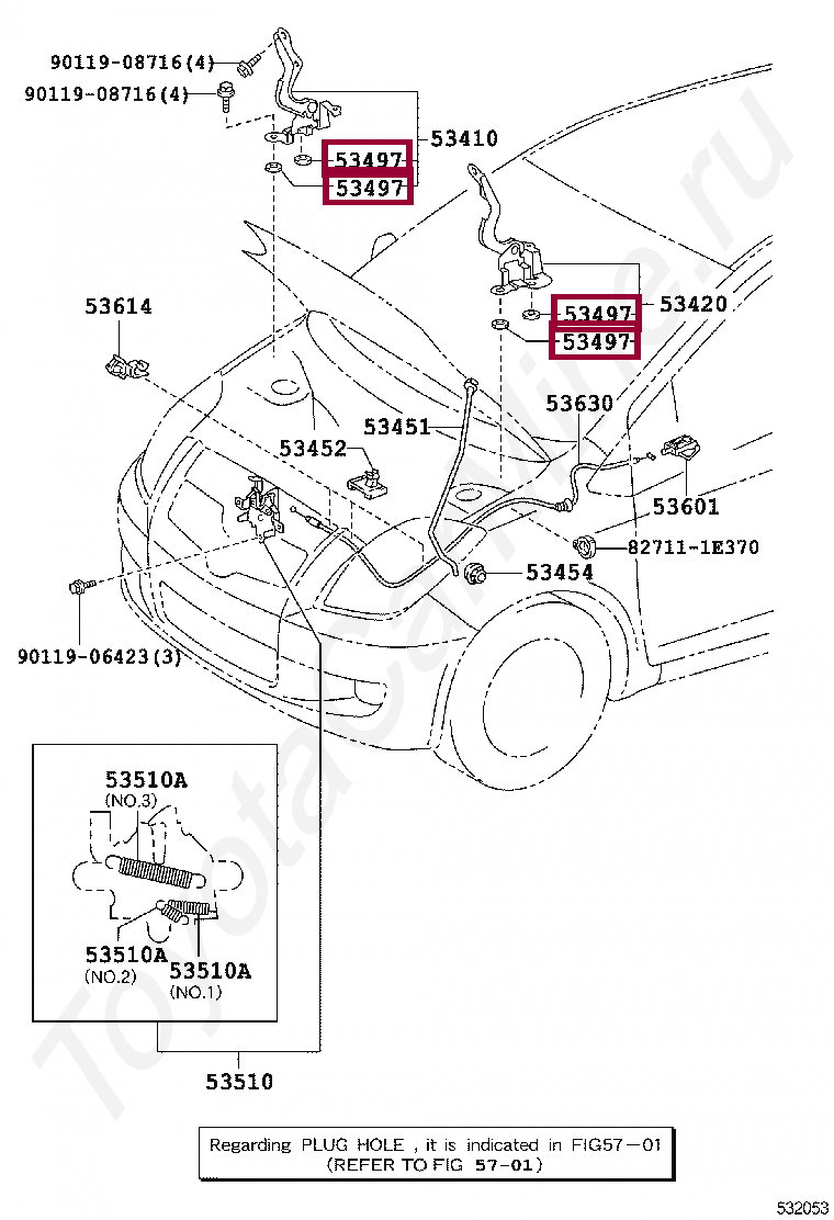 PAD, HOOD HINGE, NO.1 PAD, HOOD HINGE, NO.1 5349712070