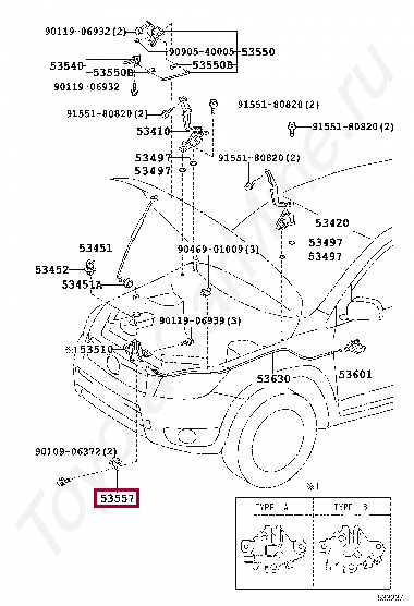 Предохранит. крюк капота Предохранит. крюк капота 5355742010