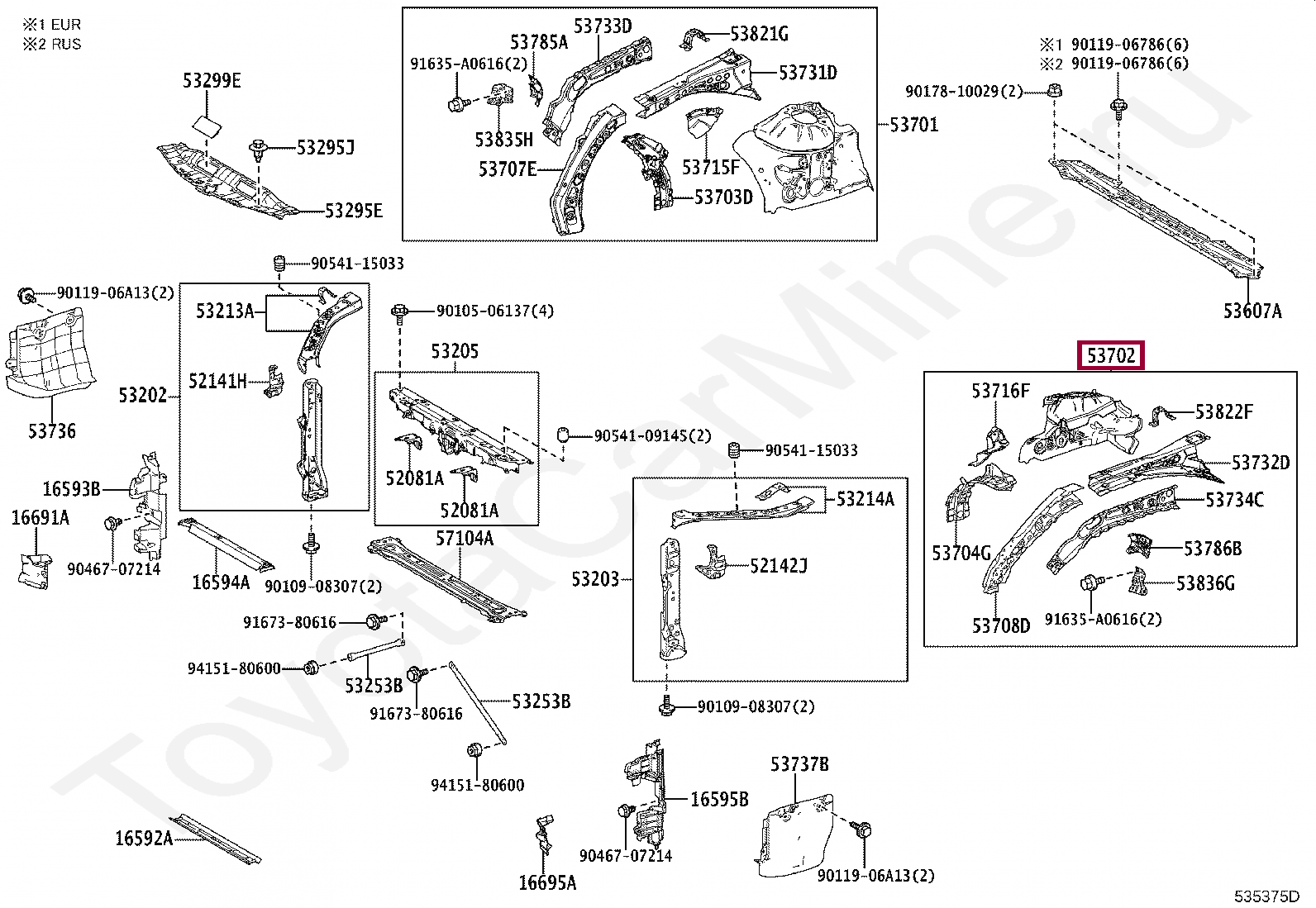 APRON SUB-ASSY, FRONT FENDER, LH APRON SUB-ASSY, FRONT FENDER, LH 5370233150
