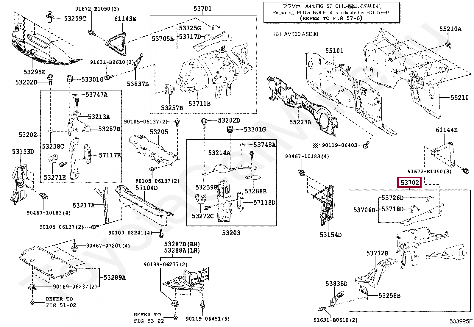 APRON SUB-ASSY, FRONT FENDER, LH APRON SUB-ASSY, FRONT FENDER, LH 5370253090