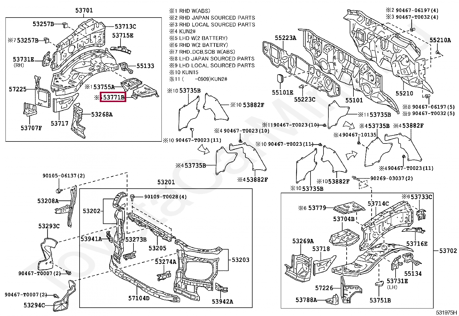Кронштейн Кронштейн 537030K010