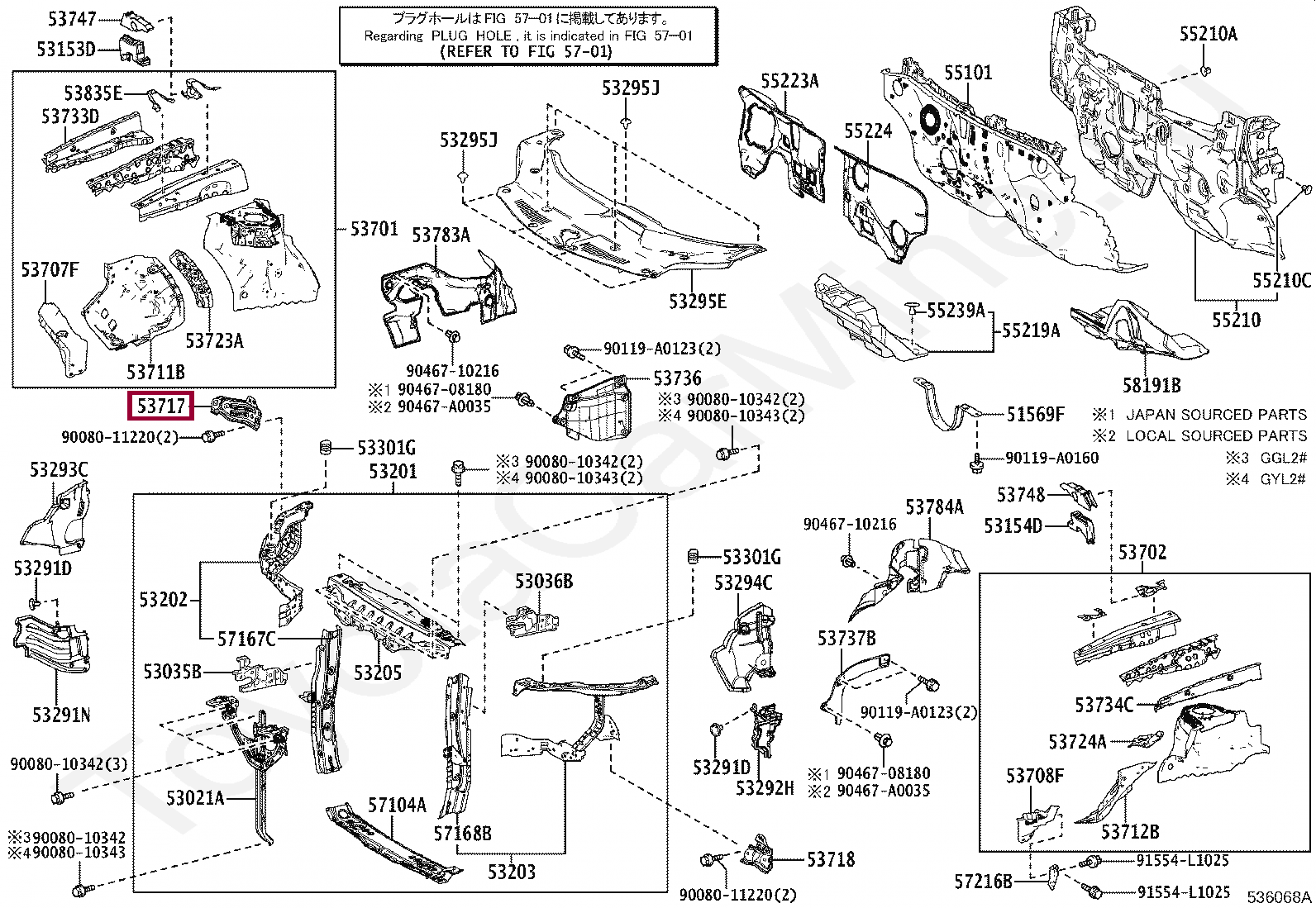 PLATE, FENDER APRON, RH PLATE, FENDER APRON, RH 5371748070