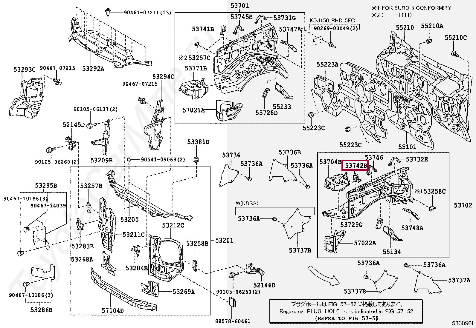 PLATE, FENDER APRON REINFORCE, LH PLATE, FENDER APRON REINFORCE, LH 5374260010