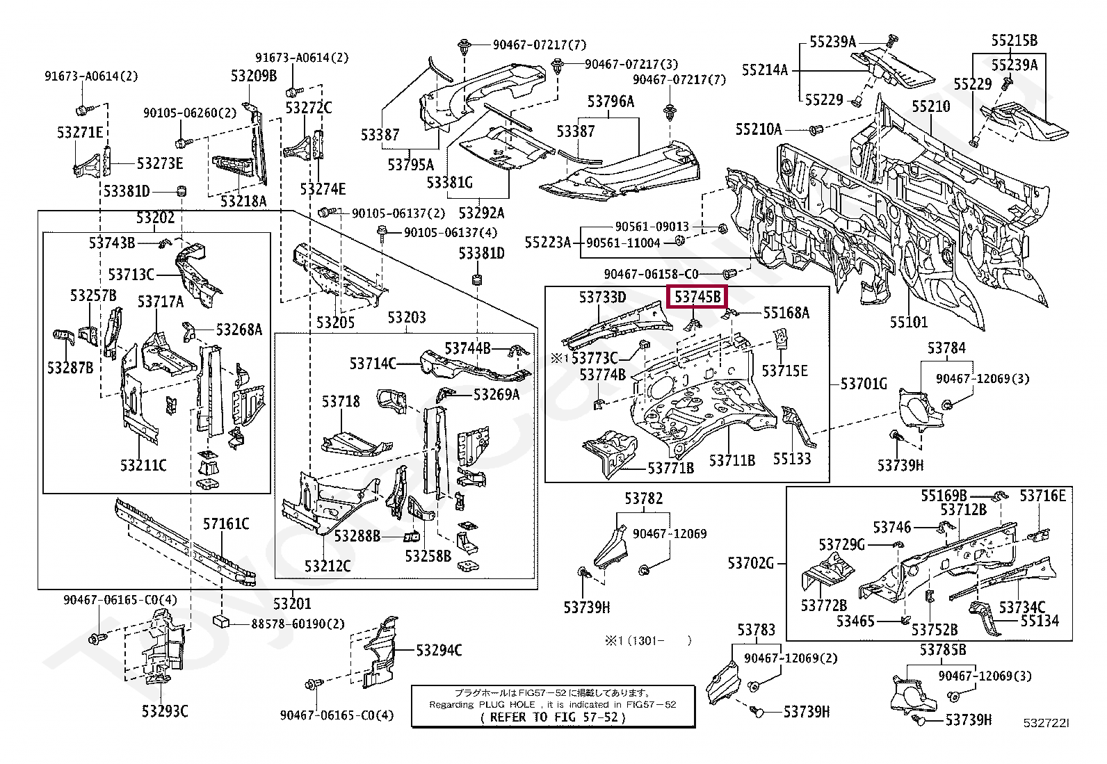 REINFORCEMENT, FRONT FENDER APRON, REAR LH REINFORCEMENT, FRONT FENDER APRON, REAR LH 5374560040