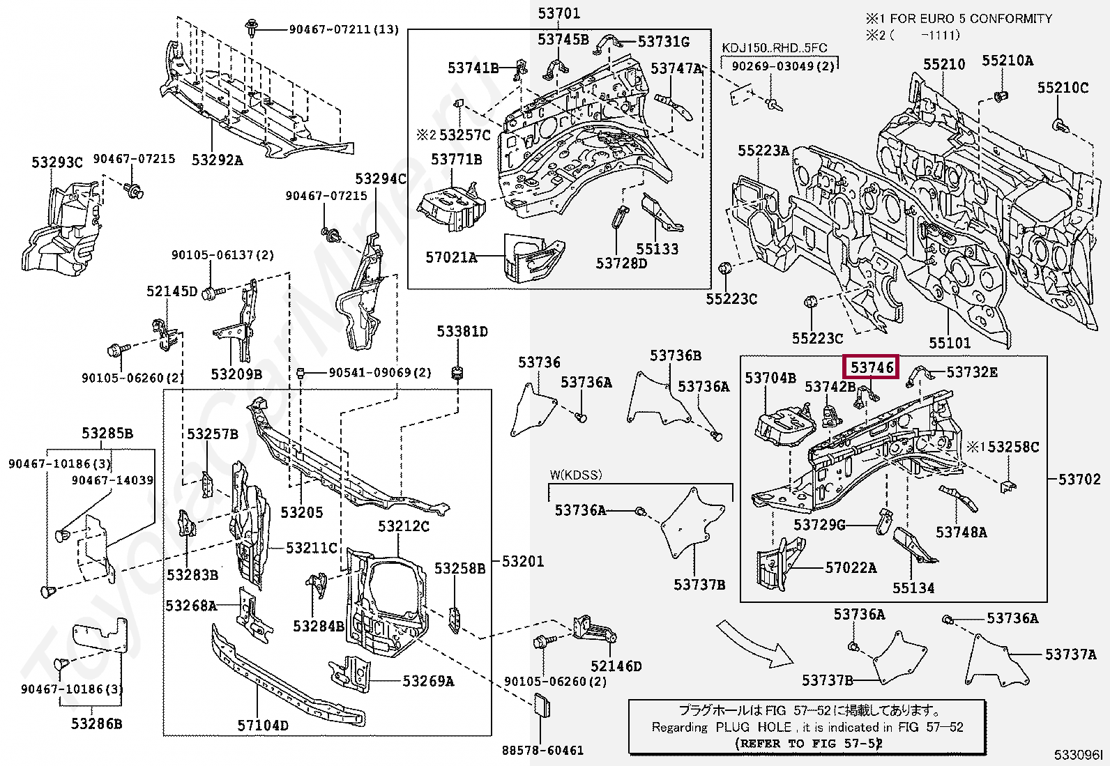 REINFORCEMENT, FRONT FENDER APRON, REAR LH REINFORCEMENT, FRONT FENDER APRON, REAR LH 5374660060