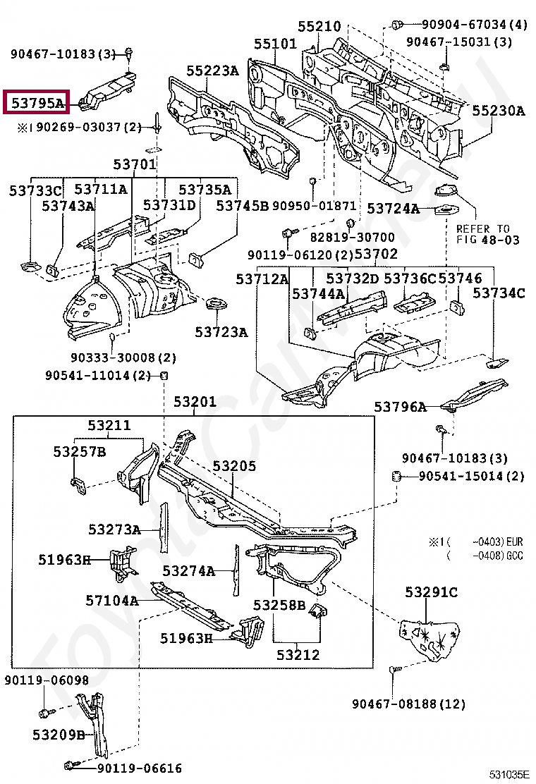 COVER, ENGINE ROOM, SIDE COVER, ENGINE ROOM, SIDE 5379524011