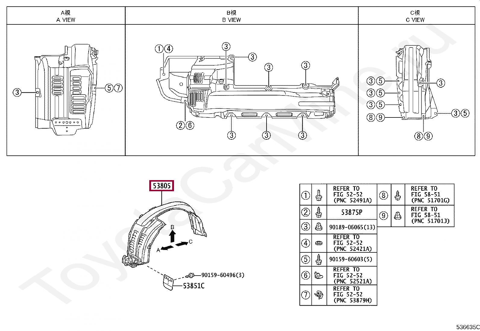 SHIELD SUB-ASSY, FRONT FENDER SPLASH, RH SHIELD SUB-ASSY, FRONT FENDER SPLASH, RH 5380560071