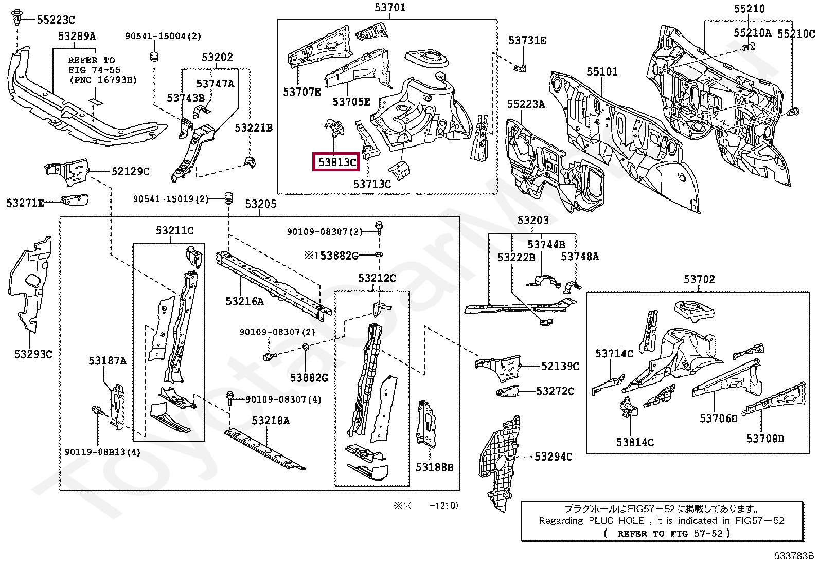 Кронштейн крыла прав Кронштейн крыла прав 5381342020