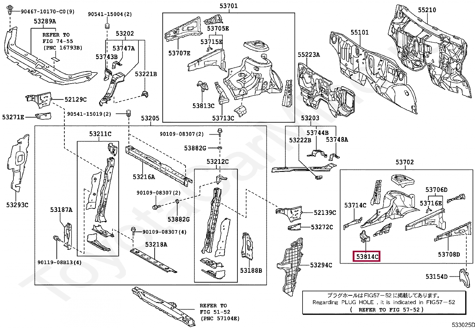 EXTENSION, FRONT FENDER, LH EXTENSION, FRONT FENDER, LH 5381442020
