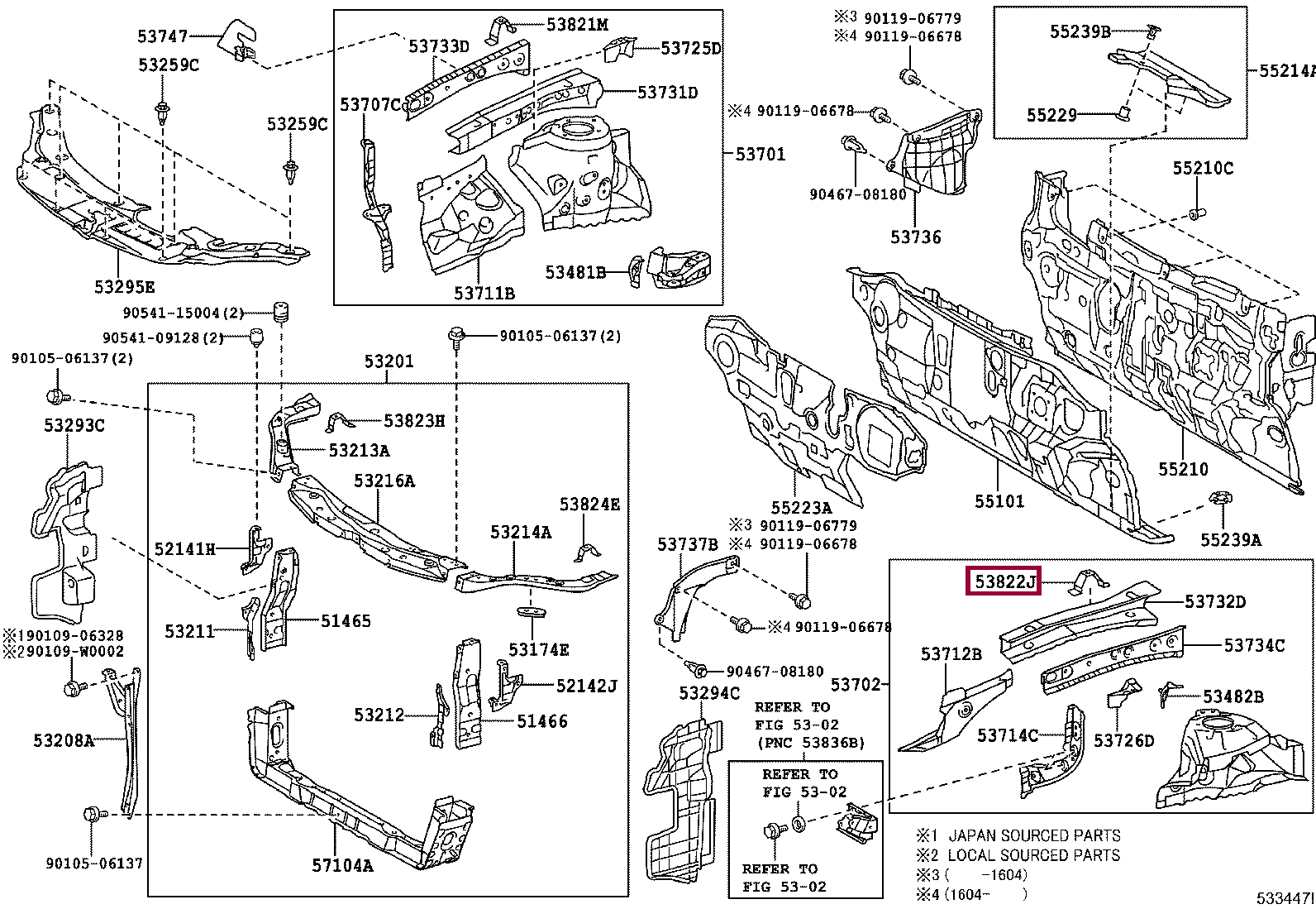 Кронштейн крыла Кронштейн крыла 5382233040