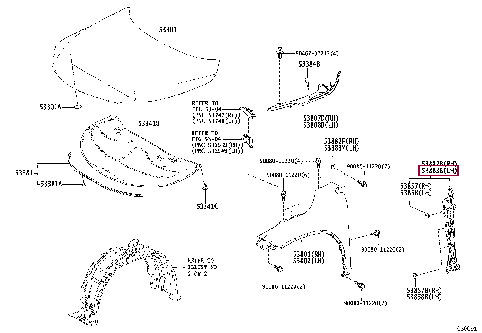 SEAL, FRONT FENDER, LH SEAL, FRONT FENDER, LH 5388348050