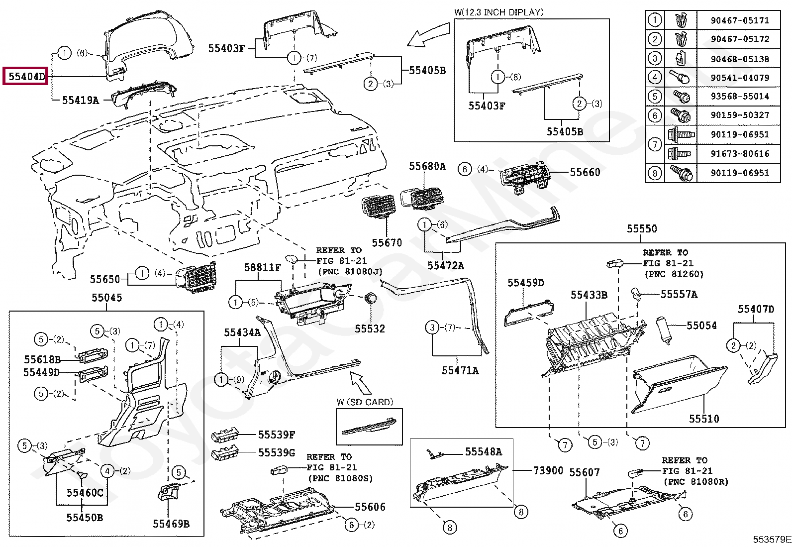 PANEL SUB-ASSY, INSTRUMENT CLUSTER FINISH PANEL SUB-ASSY, INSTRUMENT CLUSTER FINISH 5540448080