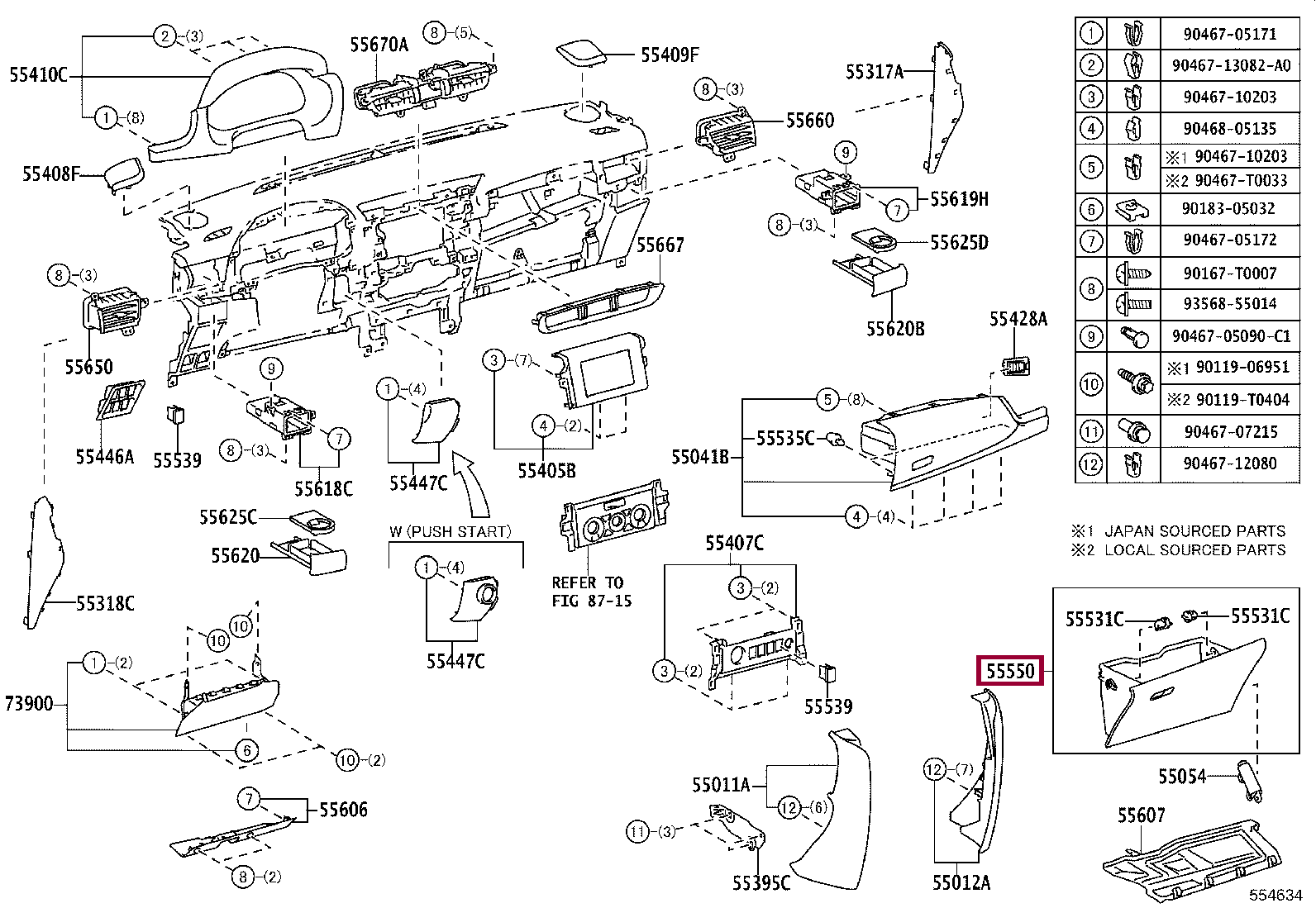 DOOR ASSY, GLOVE COMPARTMENT DOOR ASSY, GLOVE COMPARTMENT 55550KK070C0