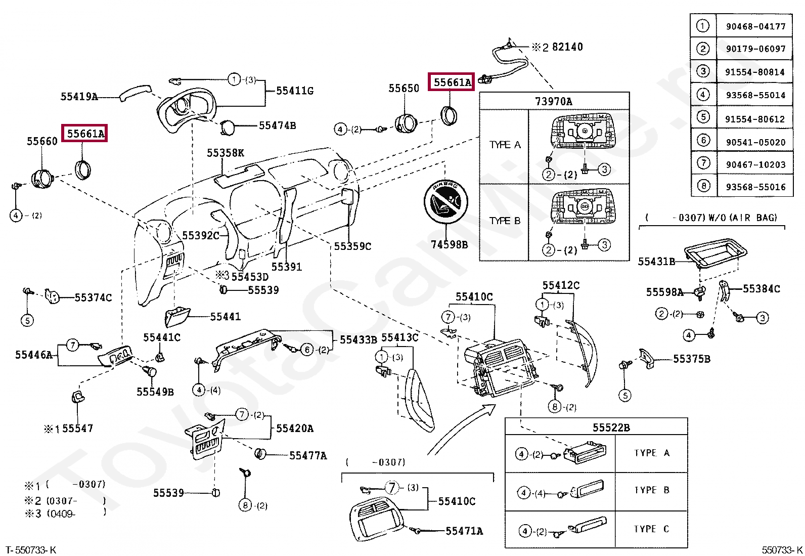 BEZEL, INSTRUMENT PANEL REGISTER BEZEL, INSTRUMENT PANEL REGISTER 5566142020