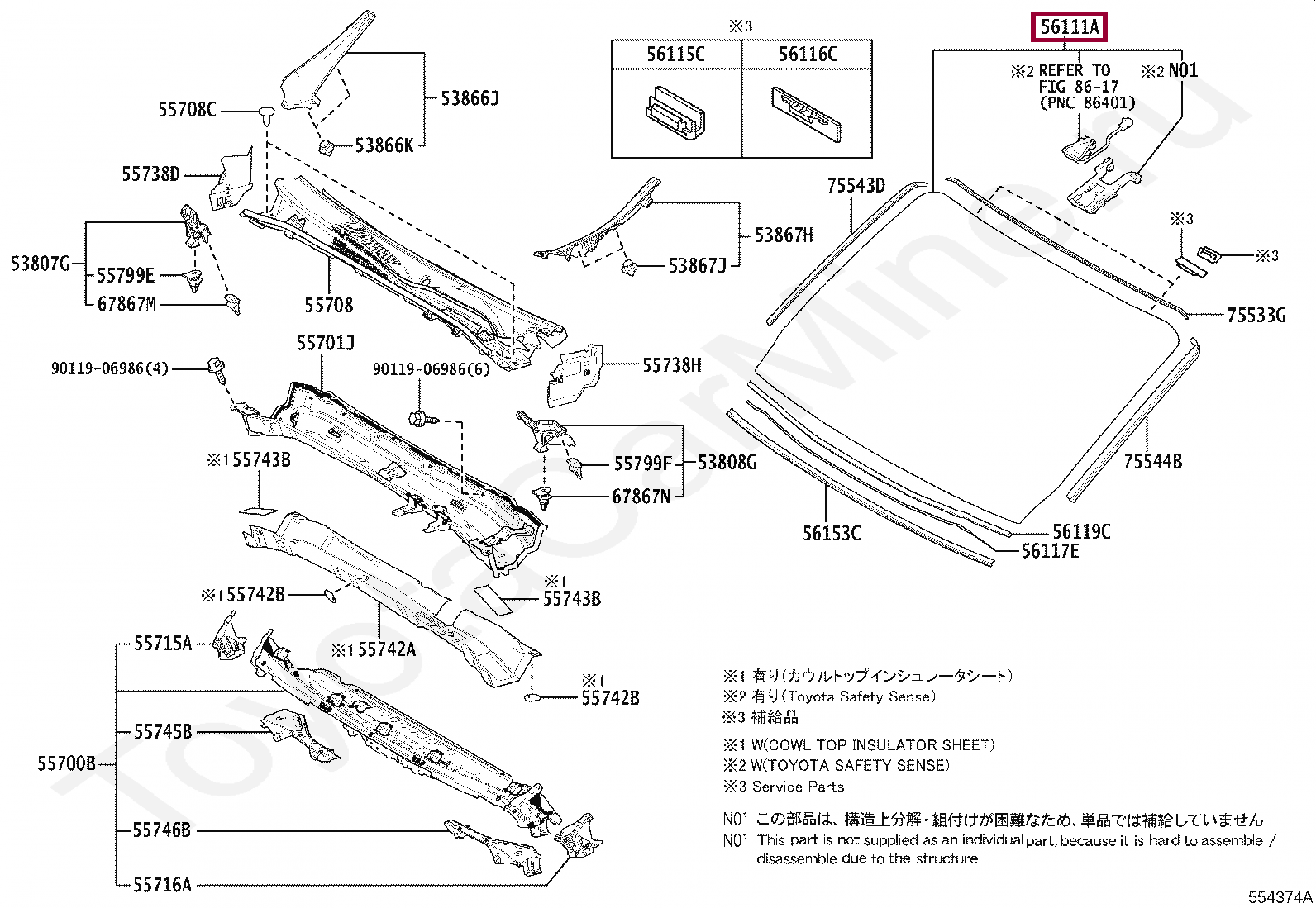GLASS, WINDSHIELD GLASS, WINDSHIELD 5610126350