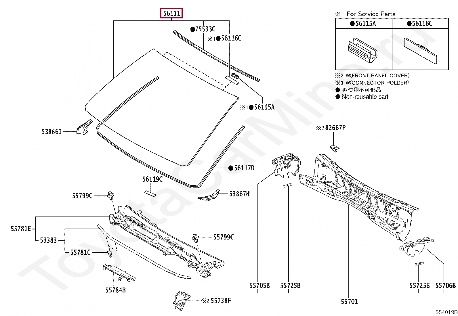 Стекло лобовое Стекло лобовое 5610160F90