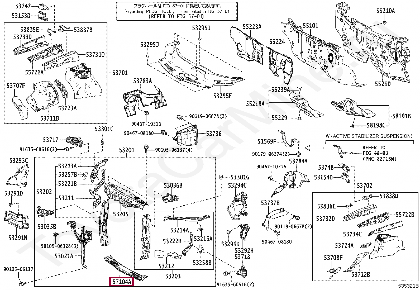 MEMBER SUB-ASSY, FRONT CROSS MEMBER SUB-ASSY, FRONT CROSS 5710448060