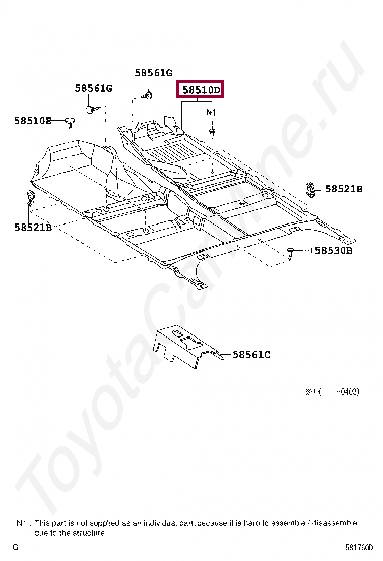 CARPET ASSY, FLOOR, FRONT CARPET ASSY, FLOOR, FRONT 5851005220B0