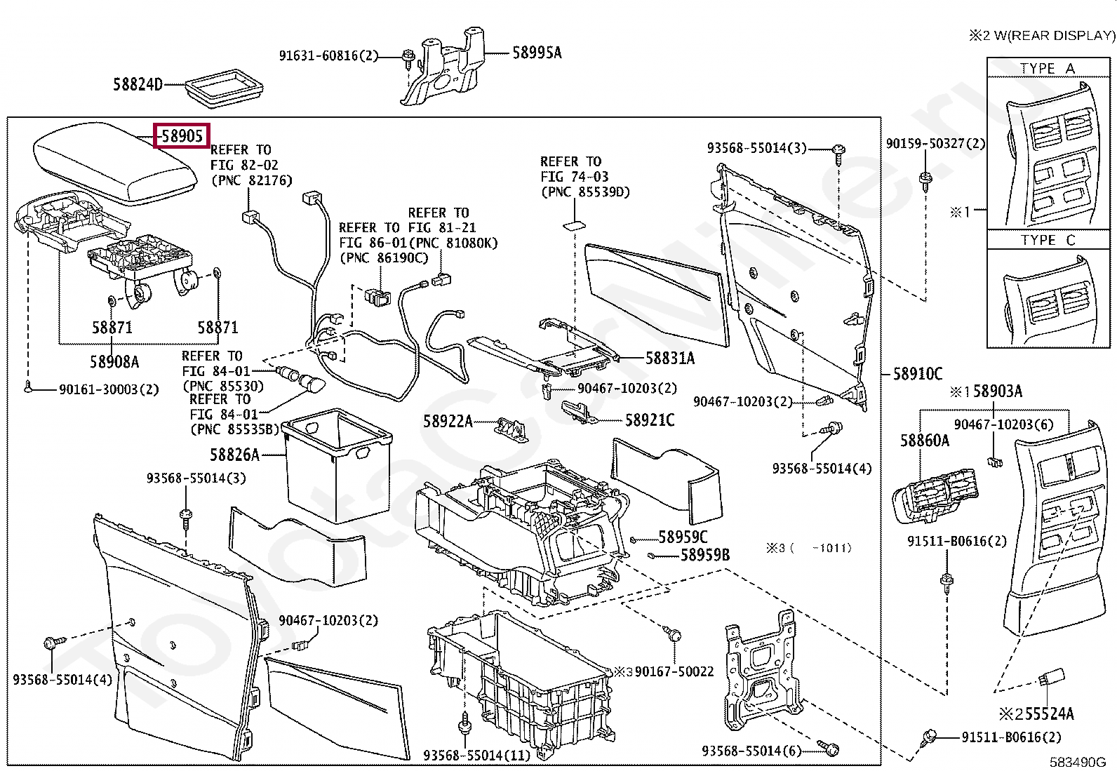 DOOR SUB-ASSY, CONSOLE COMPARTMENT DOOR SUB-ASSY, CONSOLE COMPARTMENT 5886448050A0
