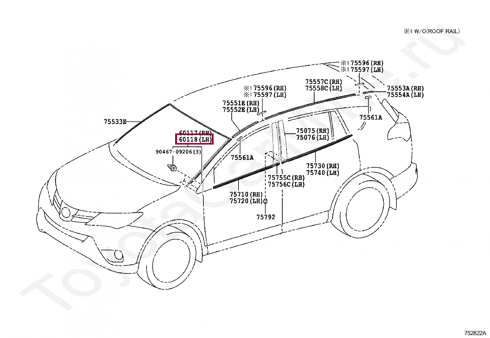 НАКЛАДКА КРЫЛА ЛЕВ НАКЛАДКА КРЫЛА ЛЕВ 6011842020