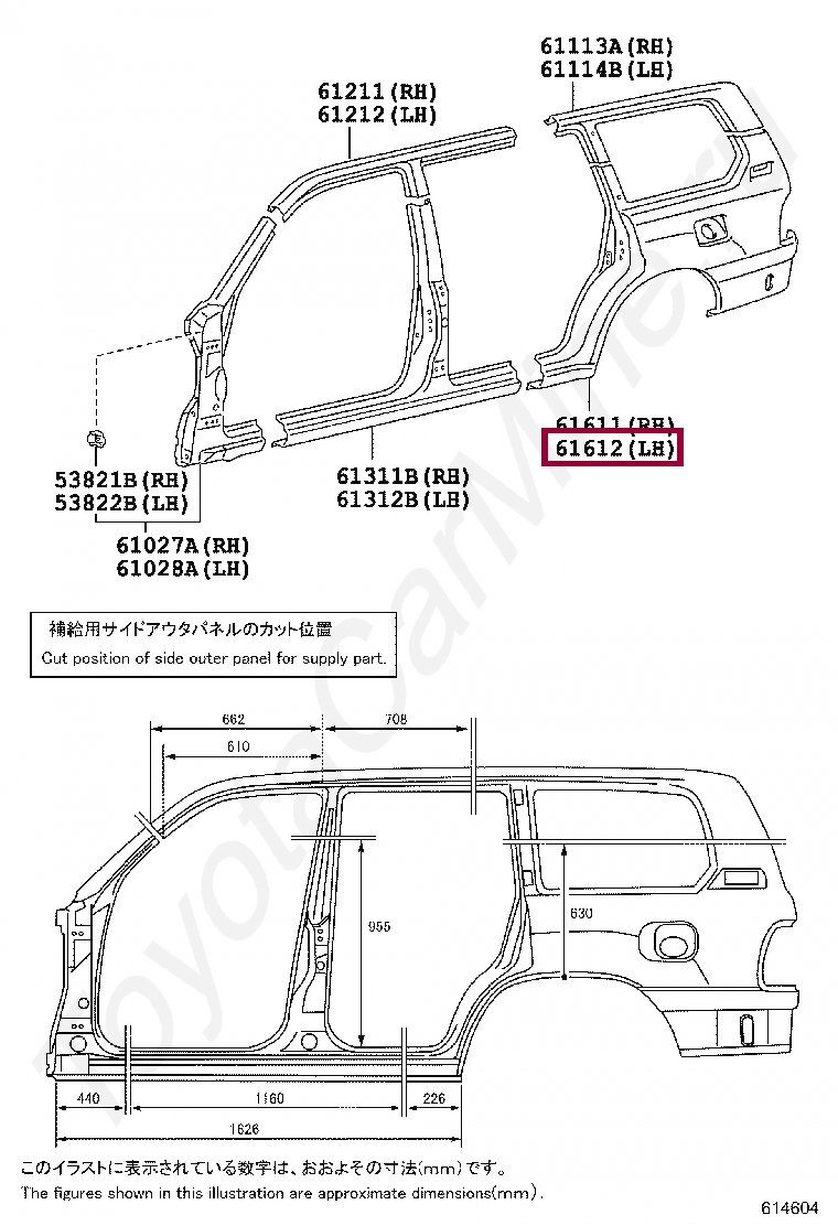 PANEL, QUARTER, LH PANEL, QUARTER, LH 6016260A80