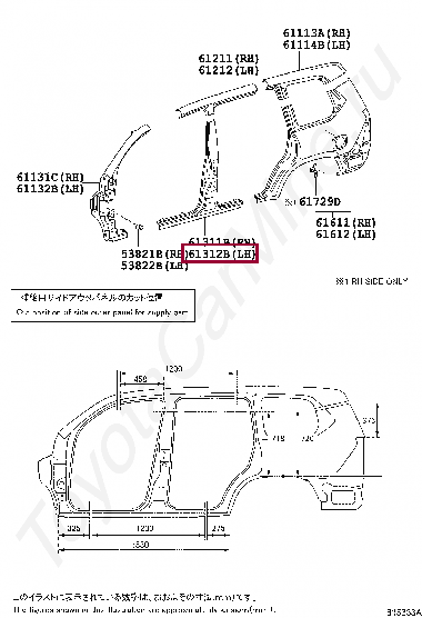 СТОЙКА КУЗОВА СТОЙКА КУЗОВА 6131260220