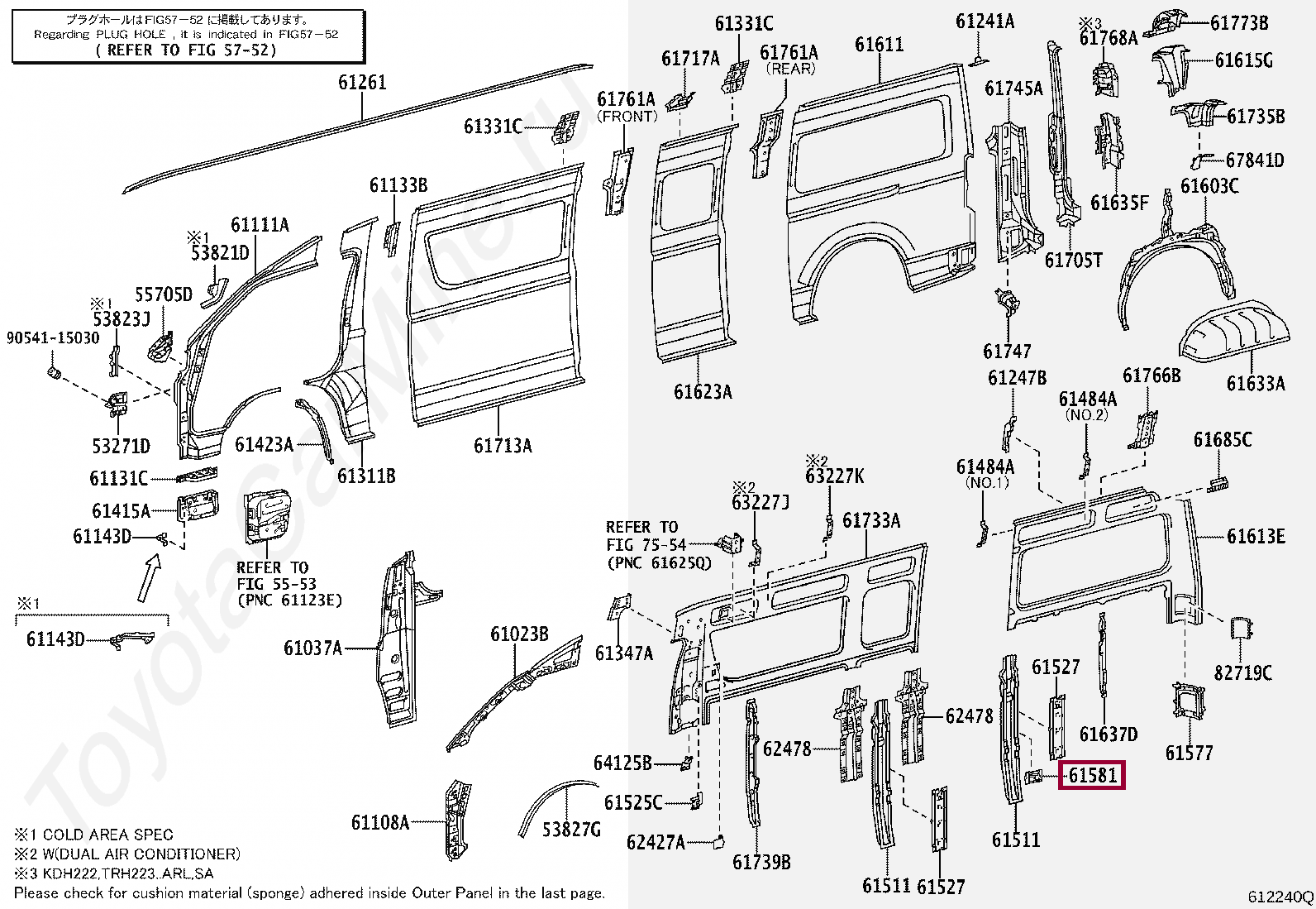 BRACKET, REAR SEAT, NO.2 LH BRACKET, REAR SEAT, NO.2 LH 6158126040