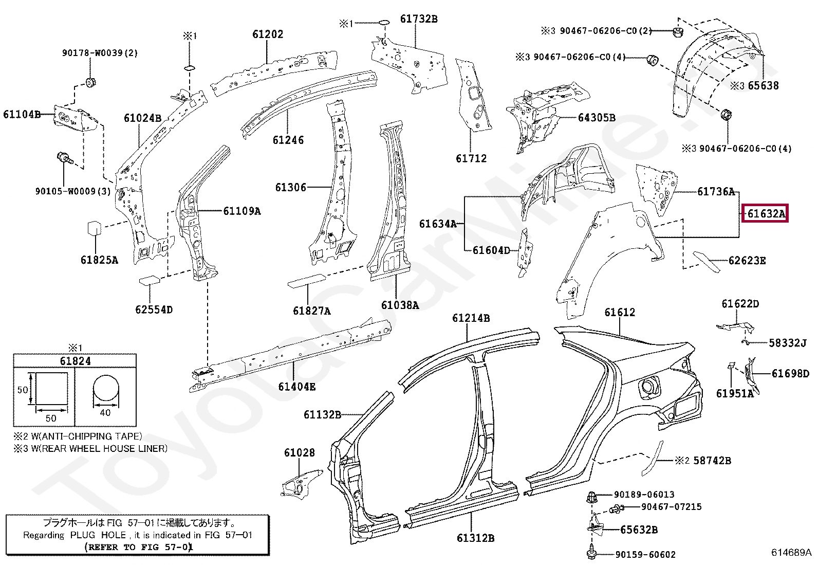 PANEL, QUARTER WHEEL HOUSE, OUTER LH PANEL, QUARTER WHEEL HOUSE, OUTER LH 6160602130