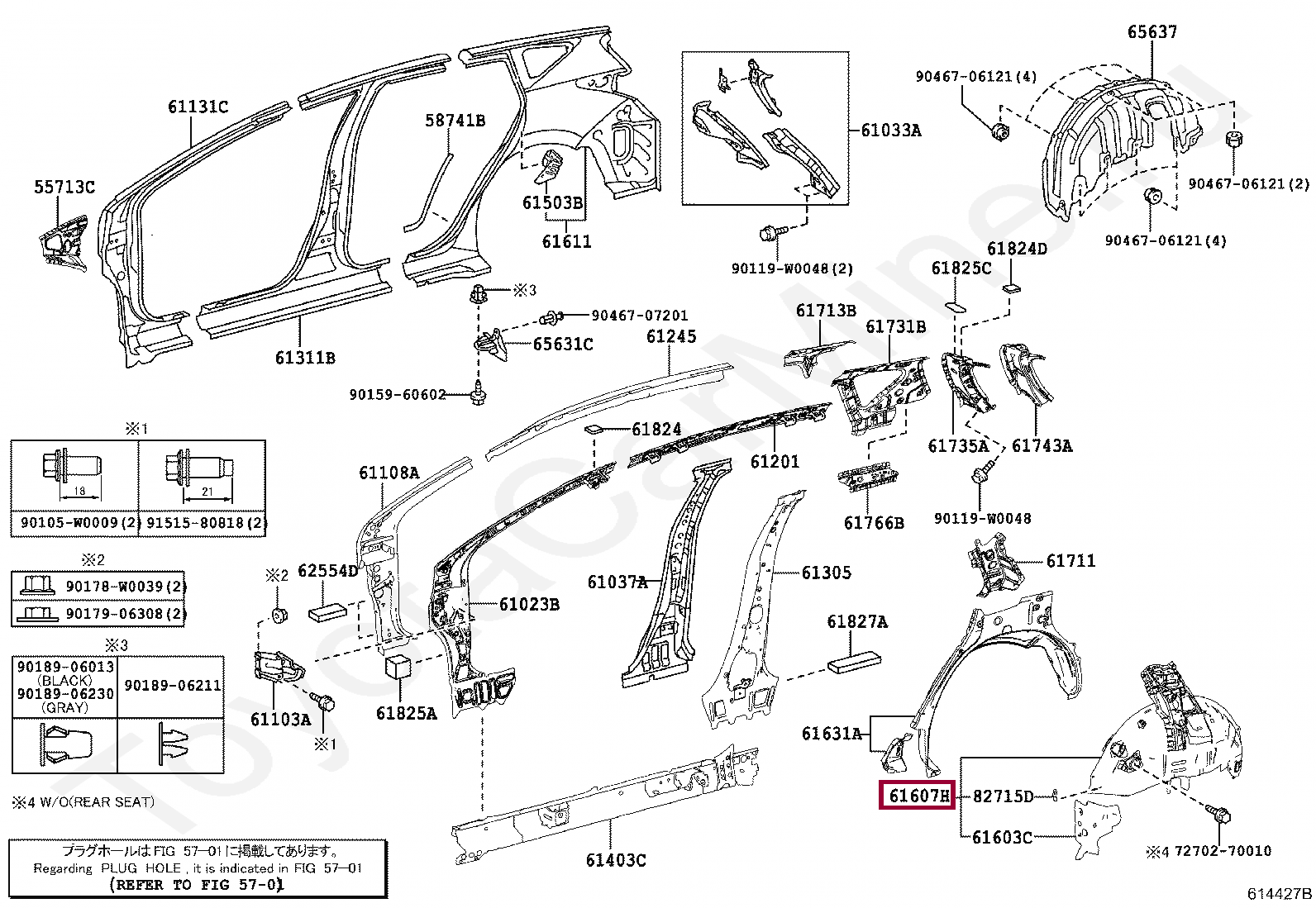 PANEL SUB-ASSY, QUARTER WHEEL HOUSE, INNER RH PANEL SUB-ASSY, QUARTER WHEEL HOUSE, INNER RH 6160702620