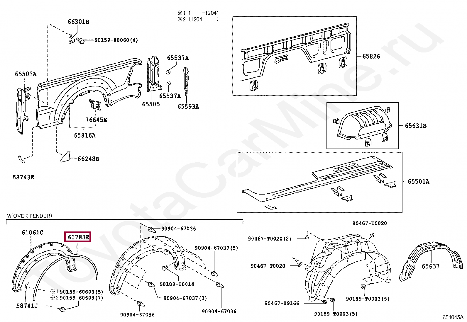 PAD, REAR WHEEL OPENING EXTENSION, NO.1 PAD, REAR WHEEL OPENING EXTENSION, NO.1 617830K120B0