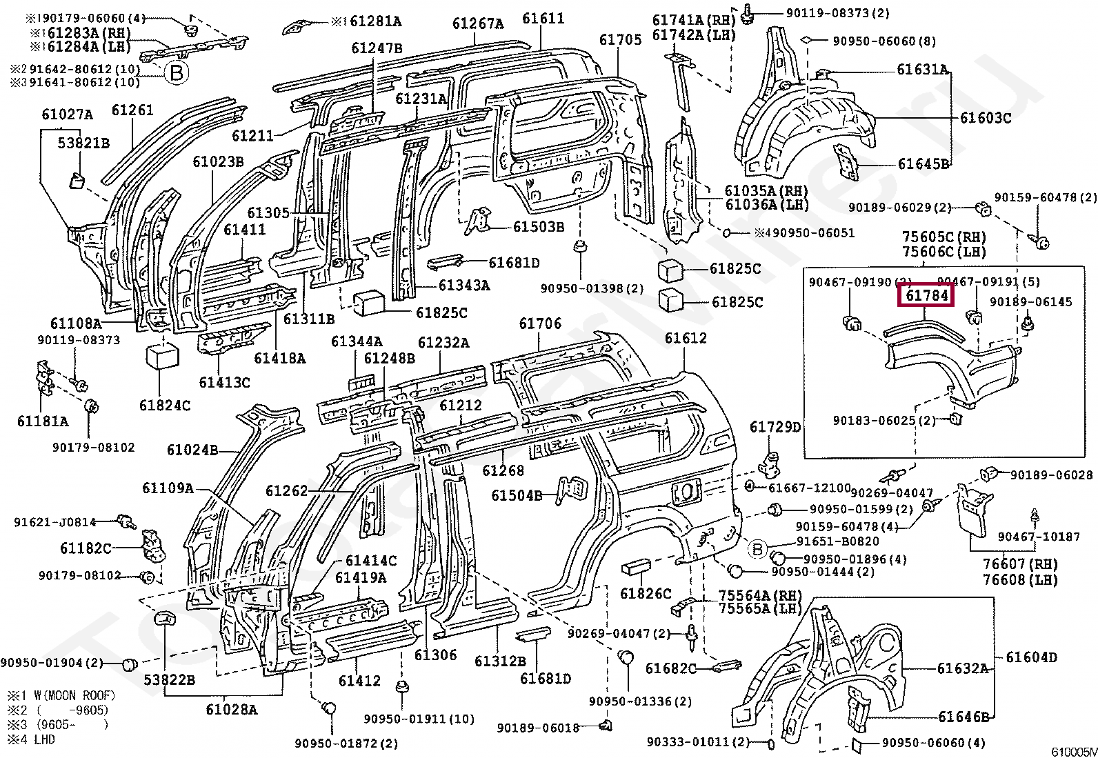 PAD, REAR WHEEL OPENING EXTENSION, NO.2 PAD, REAR WHEEL OPENING EXTENSION, NO.2 6178460110B2