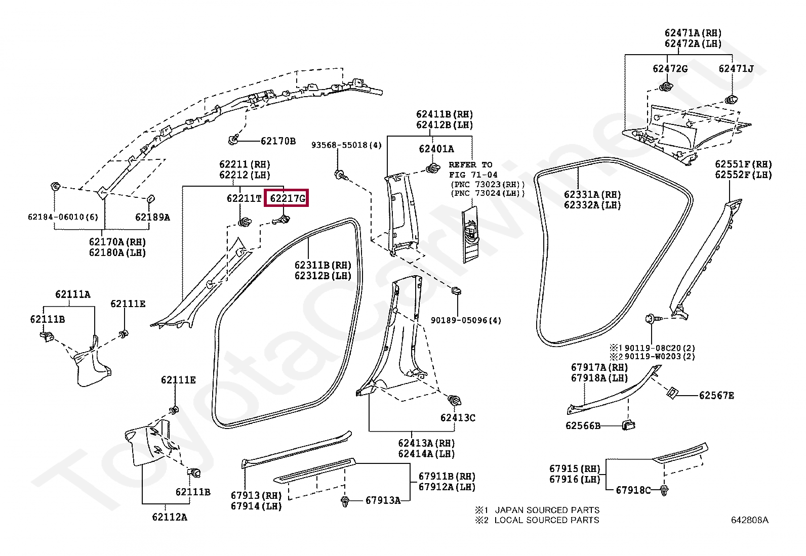 CLIP, FRONT PILLAR GARNISH CLIP, FRONT PILLAR GARNISH 6221733040