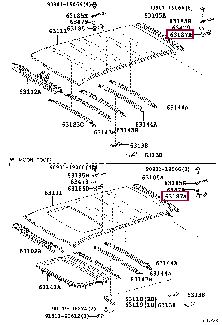 BRACKET, ROOF RACK, REAR BRACKET, ROOF RACK, REAR 6318742010