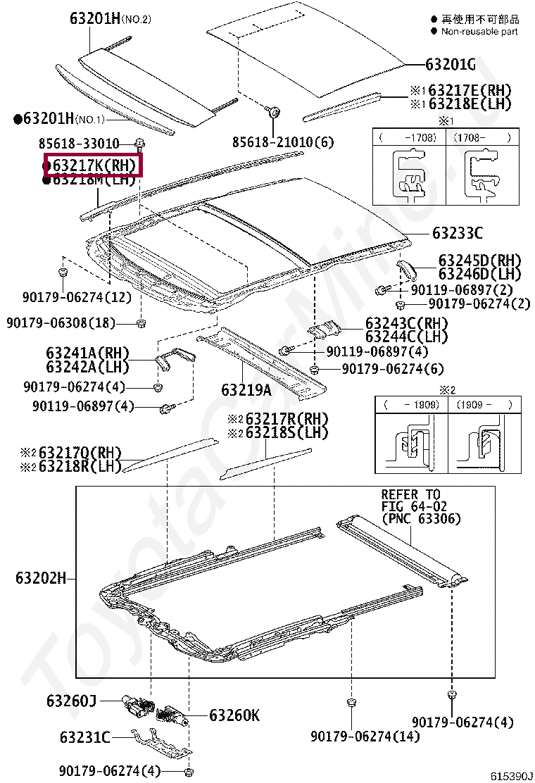 GARNISH, SLIDING ROOF SIDE, RH GARNISH, SLIDING ROOF SIDE, RH 6321748080