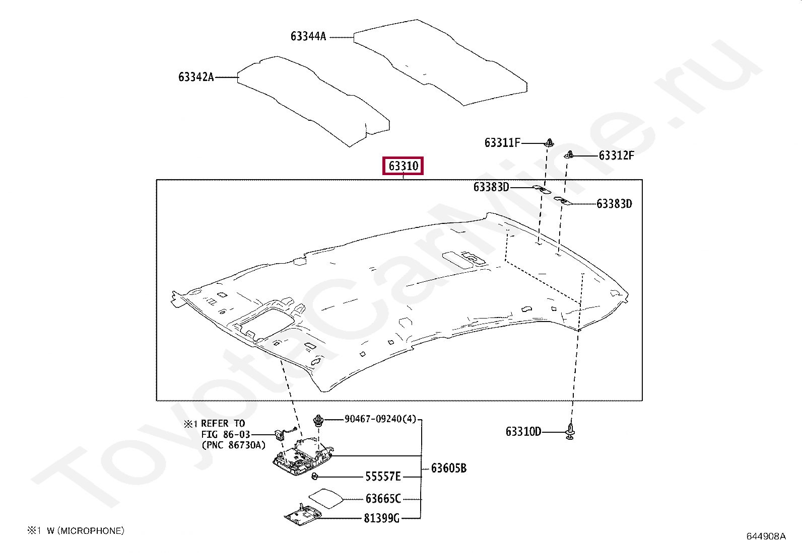 HEADLINING ASSY, ROOF HEADLINING ASSY, ROOF 6331006D61B0