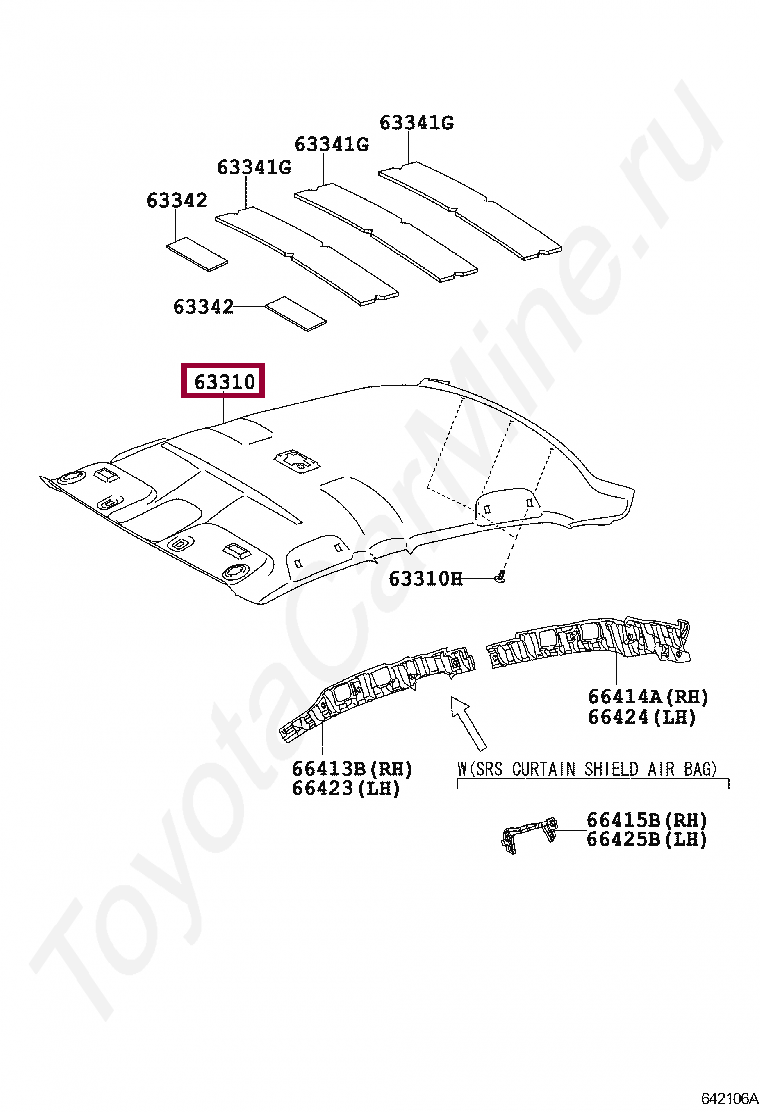 HEADLINING ASSY, ROOF HEADLINING ASSY, ROOF 6331012L00B0