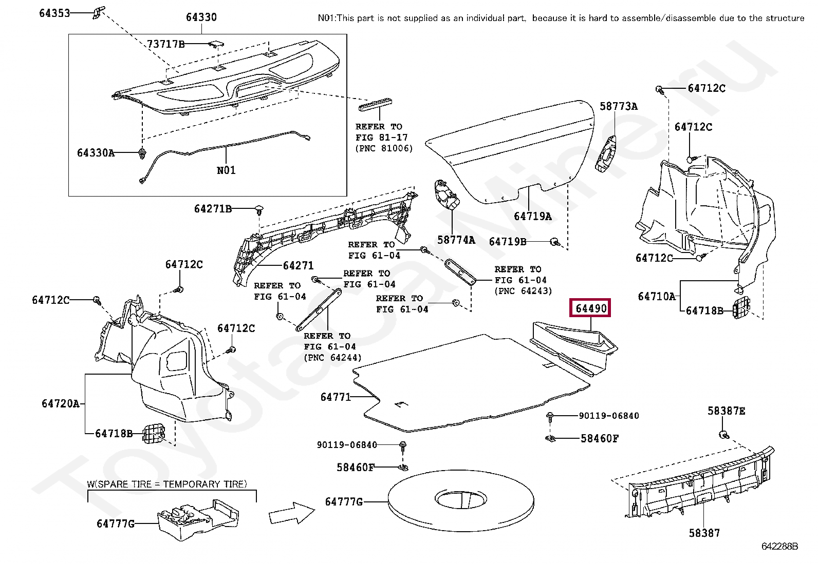 TRAY ASSY, LUGGAGE COMPARTMENT SIDE TRAY ASSY, LUGGAGE COMPARTMENT SIDE 6449012010